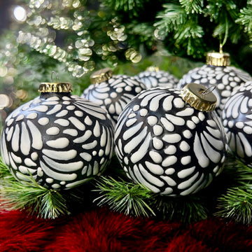 Talavera black and white Ornaments